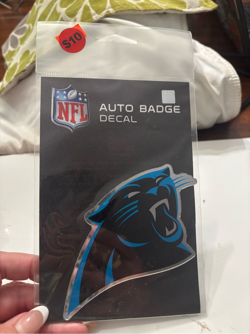 NFL Carolina Panthers Auto Badge Decal - Black & Blue